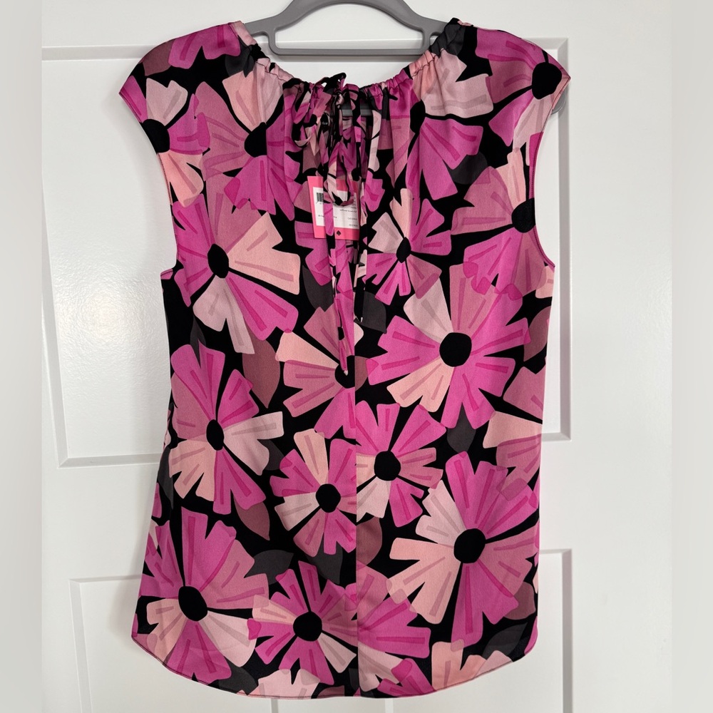 Kate Spade Pink and Black Floral Top - Picture 2 of 3